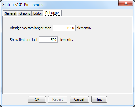 Preferences Debugger Tab
