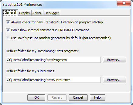 Preferences General Tab